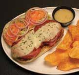 Served on a toasted hoagie bun with a side of Italian dressing. FISH N CHIPS HOT ITALIAN BUFFALO CHICKEN OUR ORIGINAL CHEESESTEAK 9.99 Grilled onion & mushroom topped with melted provolone.
