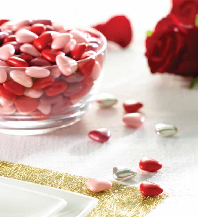 ORIGINAL MINI DRAGÉES MINI HEARTS Mini Hearts - small heart shaped dragées (lentils) from the delicious milk chocolate coated with a thin layer of sugar, delivered in a large variety of colours and