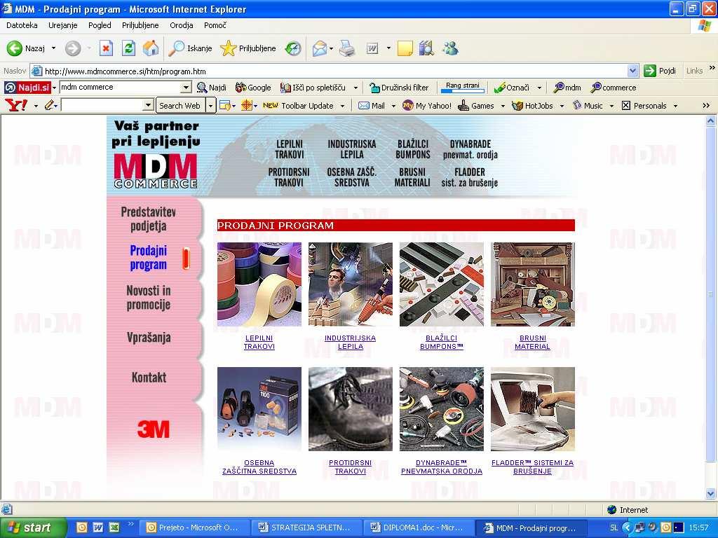 Slika 7: Spletna stran MDM