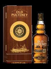 24. OLD PULTENEY 35 YEAR OLD A full-bodied expression, it is initially sweet and spicy on the palate, before quickly developing a range of flavours from honey, rum-soaked raisins and oranges to the
