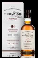 29. BALVENIE 21 YEAR OLD PORTWOOD Chocolate marzipan with a soft sugar-plum centre perfectly weighted: a rich tapestry of fruit and nut plus malt melts on the palate with a welter of drier, pithy,