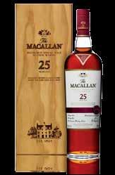 42. MACALLAN 25 YEAR OLD SHERRY CASK A superstar amongst whiskies, this 25 year old is heavily sherry influenced yet incredibly complex managing a balancing act between flowery elegance and rich