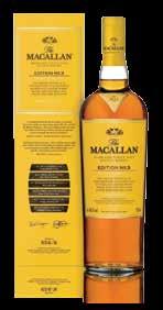 44. MACALLAN EDITION III Reminiscent of a fine fragrance, the nose leads with vanilla ice cream, fresh cut oak and delicate florals. Burnished oak delivers a soft ending.