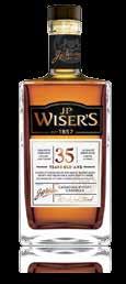 91. J.P. WISER S - 35 YEAR OLD Oh, the glory of used cooperage. Woody notes begone let time slowly breathe life into what began as almost neutral, high-proof corn spirit.