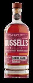 109. RUSSELL S RESERVE SINGLE BARREL Russell s Reserve Single Barrel Bourbon is matured in only the deepest No.