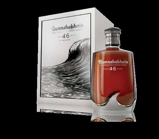 8. BUNNAHABHAIN 46 YEAR OLD Bunnahabhain 46 Year Old Eich Bhana Lìr (meaning The great waves of the God Lìr ) is the