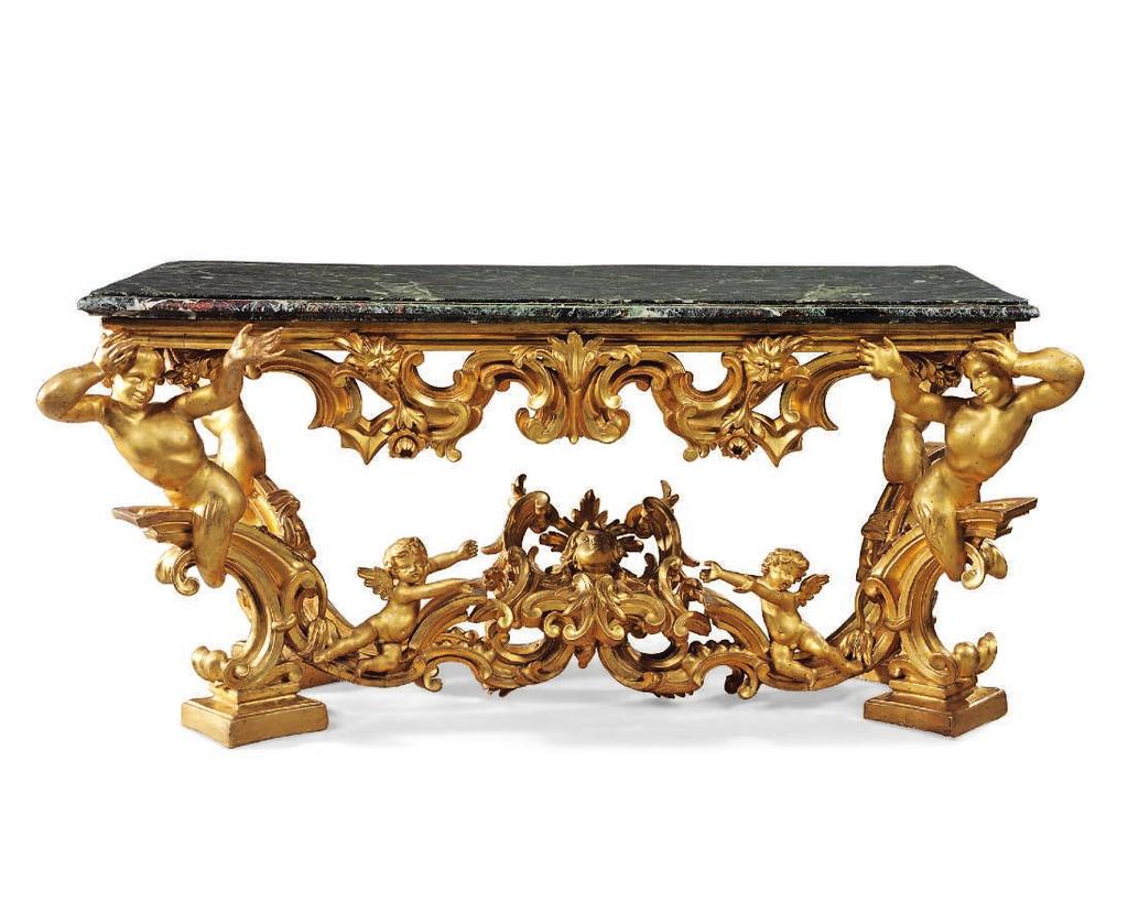 A NORTH ITALIAN GILTWOOD CONSOLE TABLE FLORENCE, SECOND QUARTER 18TH CENTURY H30,000 50,000 European Furniture and Works of Art London, King Street 10 June 2015