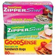 99 0.87 Zipper 1 Qt. 12 16 ct 9.79 0.82 Good Sense Sandwich Bag Lock Top 24 100 ct 18.30 0.