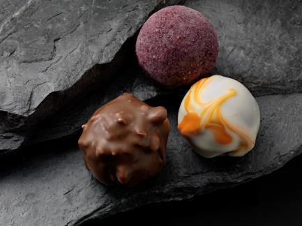 . Truffles can be dark chocolate or milk chocolate and come in a variety of flavors, some being seasonal.