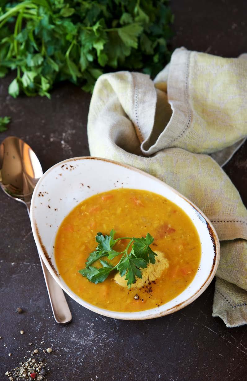 INDIAN CURRY SOUP SERVES: 4 TIME: 35 MINUTES 6 cups chicken bone broth OR 3 scoops of pure bone broth protein mixed in 36 ounces water 1 tablespoon each: grated fresh turmeric and ginger 2 3