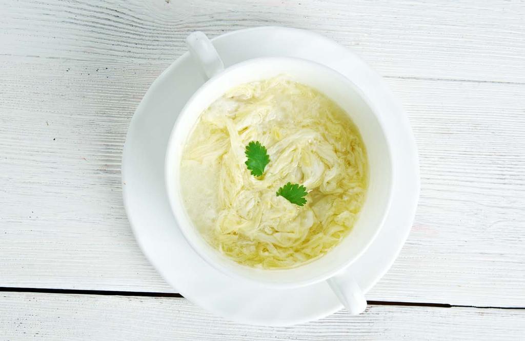 EGG DROP SOUP SERVES: 4 TIME: 40 MINUTES 4 cups chicken bone broth OR 3 scoops pure bone broth protein mixed in 36 ounces water half a lemongrass stalk, smashed 1 clove of garlic, pressed OR minced 4
