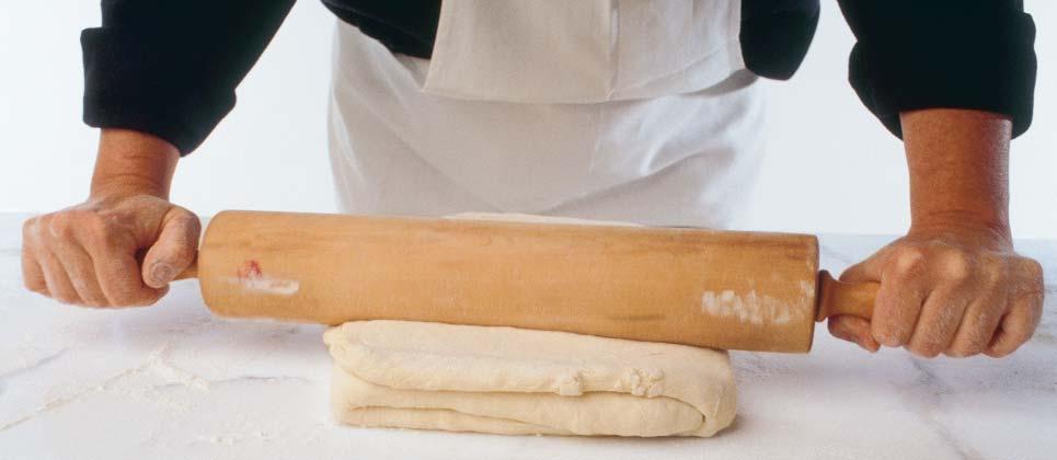 Roll, fold, and turn to multiply the buttery layers Position the dough so that the short open ends are at 6 and 12 o clock.