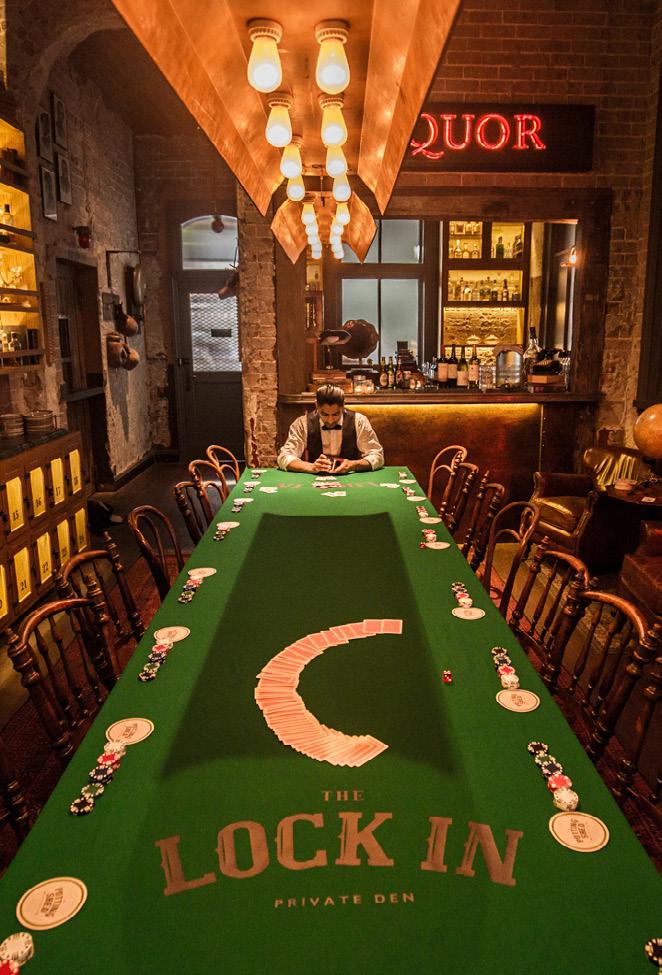 LOCK IN POKER NIGHT Availability: Monday - Sunday Function Hours: 6:00pm - 10:00pm Capacity: 8 adults minimum / 12 adults maximum Price: Based on a minimum of 8 adults, 140.