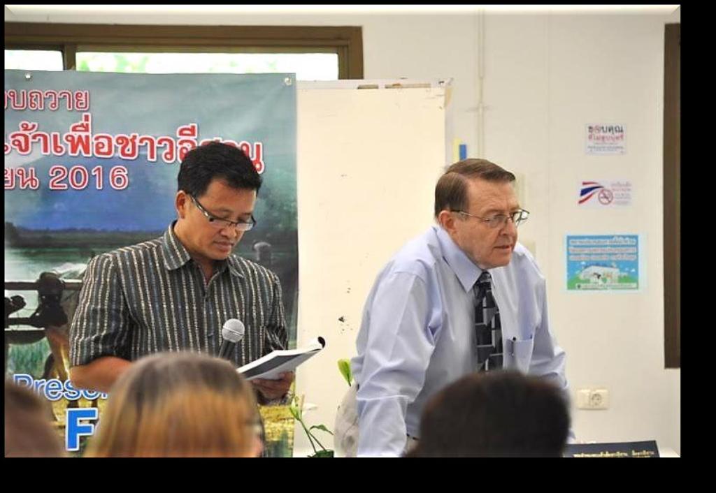 Ron and Pastor Pitak Introduce Notable Guests, then the Isan New Testament