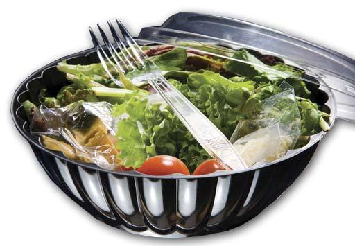 PLASTIC CONTAINERS Reversible Salad Bowls Item Code Description Pack Material D770800S 8 oz clear reversible dome w/ clear lid 200 PET base and lid D770899S 8 oz black reversible dome w/ clear lid