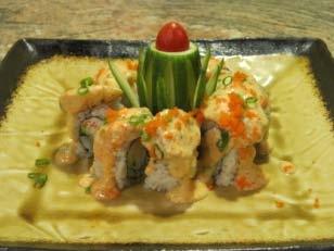 Red Dragon Popcorn Shrimp Roll Popcorn Shrimp on Real California Roll with Special