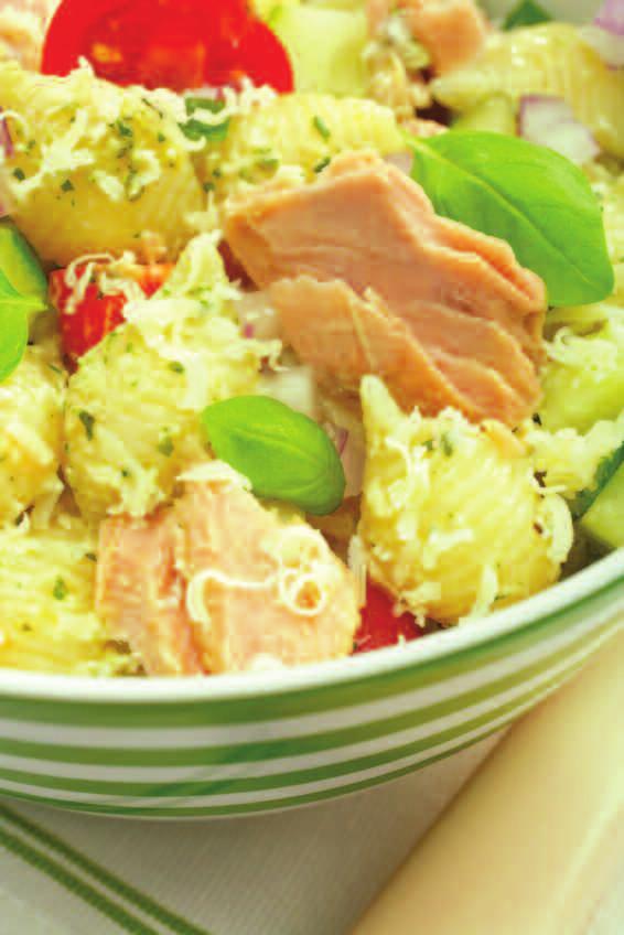 Tuna Pasta Salad Ingredients 100g / 4oz pasta Small tin of tuna in oil (olive or sunflower) 1 /2 tablespoon olive oil 1 sachet (20g) Renapro Mixed herbs to taste Method Cook the pasta as preferred,