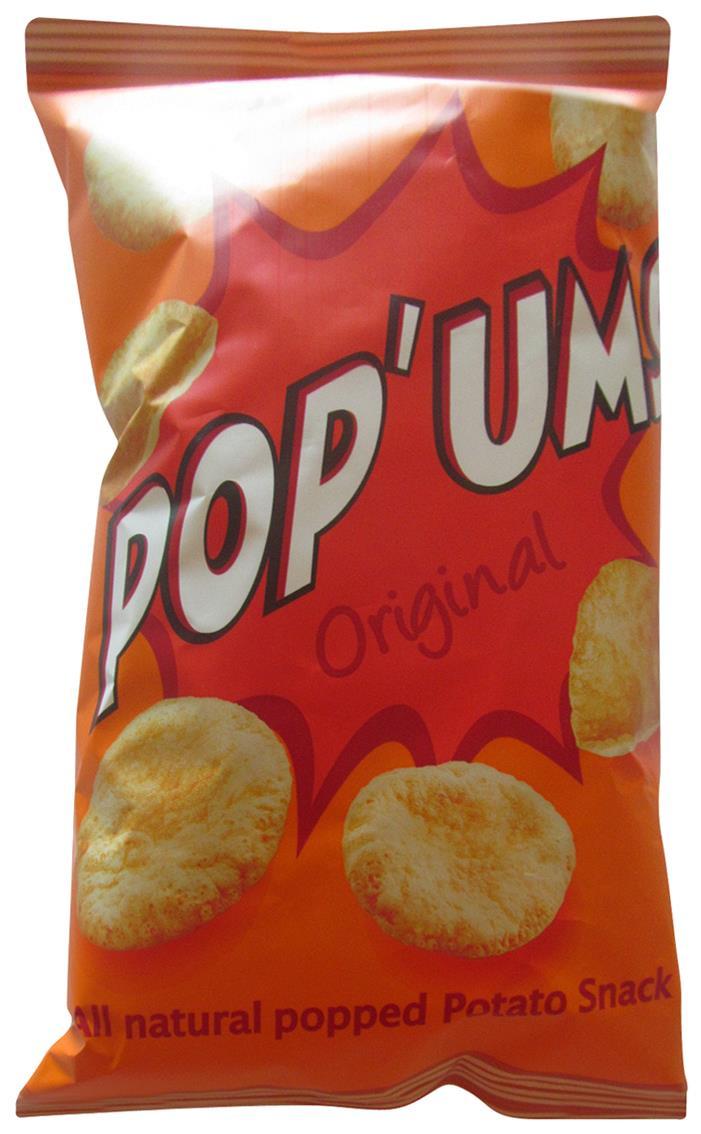 New Retail Products Pop Ums All-Natural Popper Potato Snack (Original Flavor) Country of Origin: Austria