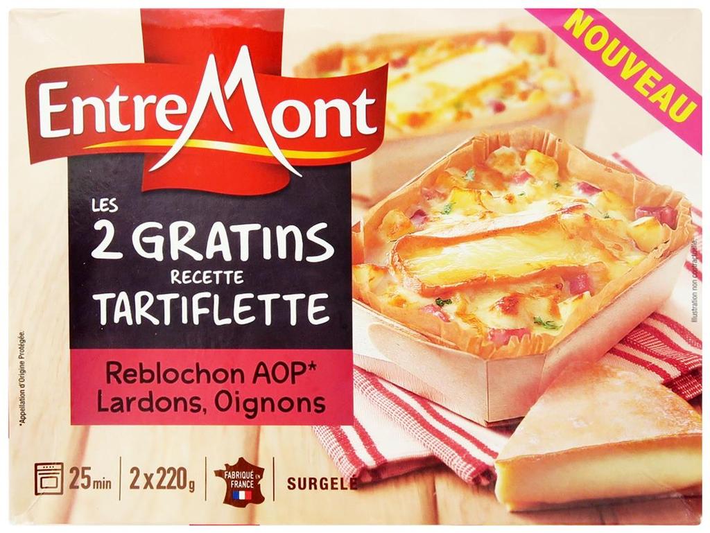 New Retail Products EntreMont Les Grratins Recette Tartiflette: Tartiflette Gratins Country of Origin: France