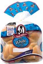 ); Aunt Millie s Deluxe White Hamburger or Hot Dog Buns (8