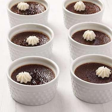 Dark Chocolate-Cherry Crème Brûlée Yield: 6 servings Prep Time: 0 minutes 3/4 cups half-and-half cup (6 oz.