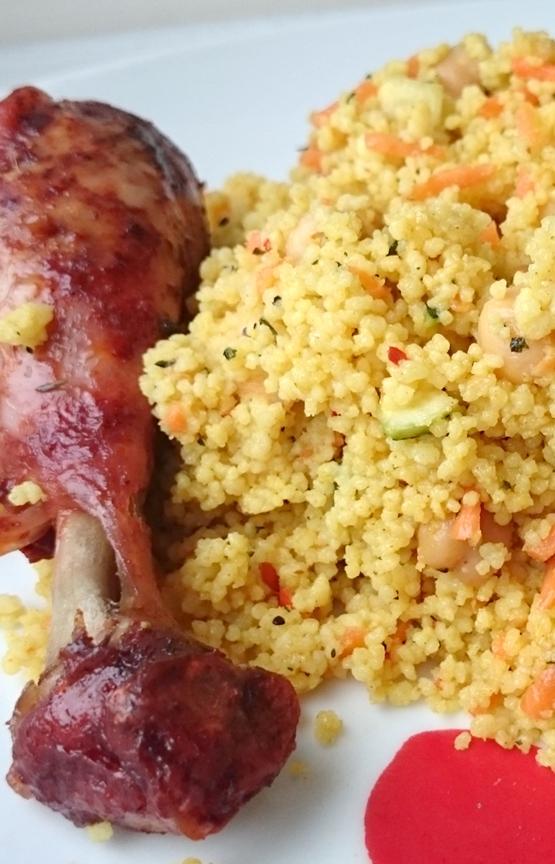 TASTY COUSCOUS MEAL Prep Time: 20 minutes Calories: 320 Per serving (APPROX) Serves: 1 1 cup of couscous 1 cup of water 1/4 cup of onions (chopped) 1 cup of chopped bell pepper 1 tablespoon of olive