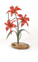 Poinsettia Red oak vase with