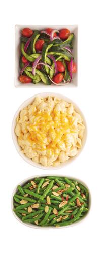 FRESH DINNER SIDES Cold Sides serving suggestion - 4 servings per pound Hot Sides serving suggestion - 4 servings per pound Creamy Mustard Potato Salad $4 (per pound) Three Cheese Mac n Cheese $5