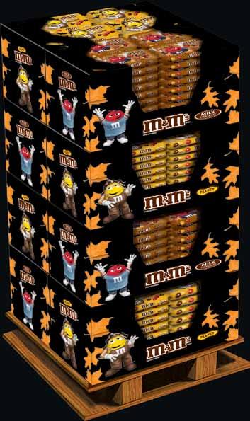 M&M S Brand FUN SIZE Milk Chocolate Candies Bags (11 Ounce) Pallet Dimensions 2"L x 24"W x 48 "H 4 3215 7 Pallet Dimensions 4"L x 24"W x 48"H ed with a Two-sided Header 34.5"L x 11.