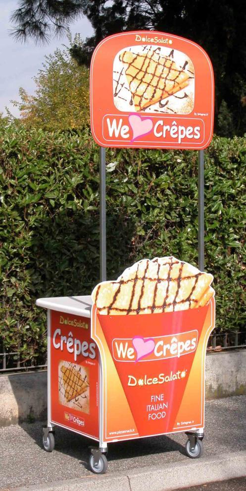 We Love Crepes Portable Cart To the left, you will see a photo our portable cart.