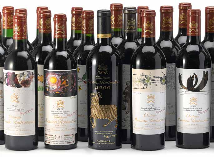 281 Château Mouton Rothschild Vertical Selection 1970-2008 39 bottles 1970 (mid shoulder, stained label, nicked and lightly corroded capsule) 1971 (top shoulder, glue stained & scuffed label, sign of