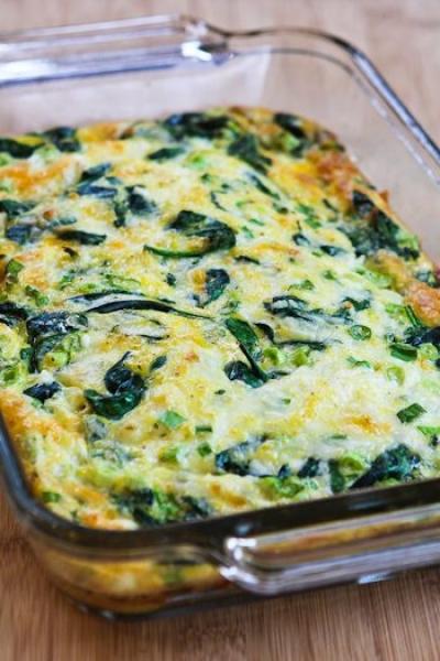 Easy Spinach Quiche Serves: 4 300g frozen Spinach thawed 1 small Onion, finely diced 4 large Eggs, beaten 450g Cottage Cheese 100g Cheddar, grated 1 tsp English Mustard ½ tsp Olive Oil, for greasing