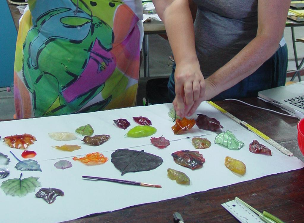 During this very intensive class, Thinking in Fusing Without Limits, the students will explore the many ways to get special effects with glass fusing to create new and surprising results.