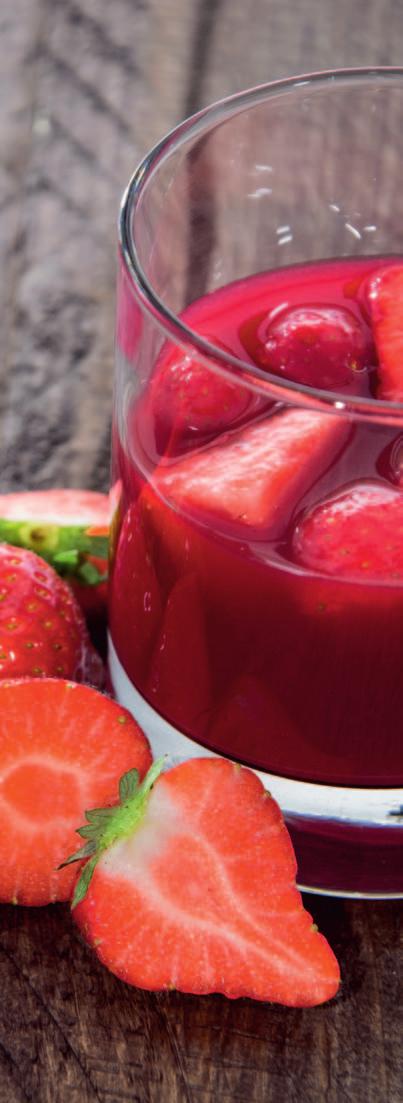 Production of concentrate from raspberries (clear juice) Ripe and sound, fresh or frozen fruit Thawing of frozen fruit Mash heating to 122 131 F (50 55 C) Panzym Pro Color enzyme: 1.84 3.