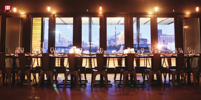 Event Spaces Private Dining Room Ideal for intimate dinners, corporate events, birthday celebrations, and other private events, the tables and seating can be configured in several ways to suit your