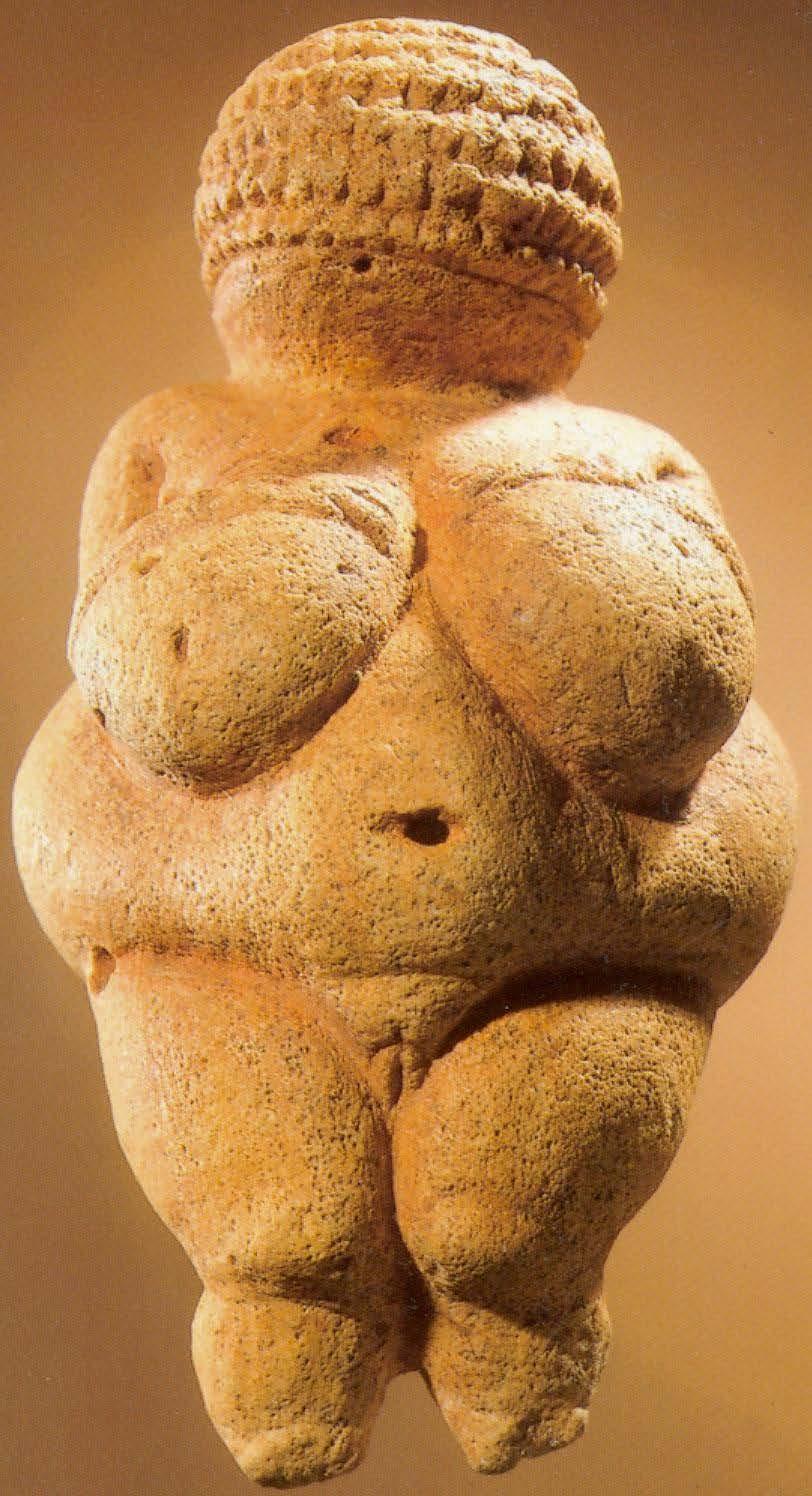The Venus of Willendorf was carved from oolitic limestone, and was covered with a thick layer of red ochre when found. The figurine was unearthed during the Wachau railway construction in 1908.