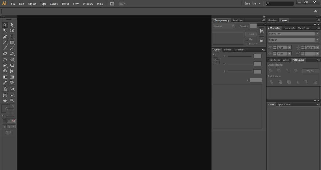 3. Princip rada u Adobe Illustratoru Otvoreni program Adobe Illustratora izgleda ovako: Slika 3.1.