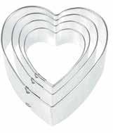 FOX RUN BAKING STAINLESS STEEL COOKIE CUTTERS 3" MAPLE LEAF 5" MAPLE LEAF 3" WEDDING 3" SHOE 3" MARTINI 3" DOVE 3407 0-30734-03407-1 3351 0-30734-03351-7 CAKE 3391 2200 0-30734-03391-3
