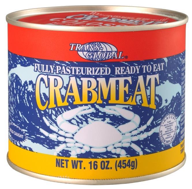 Value Trans-Global Brand Trans-Global Brand is 100% Red Swimming (Portunus haani). Produced in both China and Vietnam. The crab is steam cooked, handpicked, graded and then sealed for pasteurization.