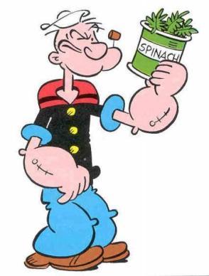 Although popeye was strong to the finish cuz he ate