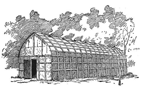 The Iroquois Long House was 150 feet long and