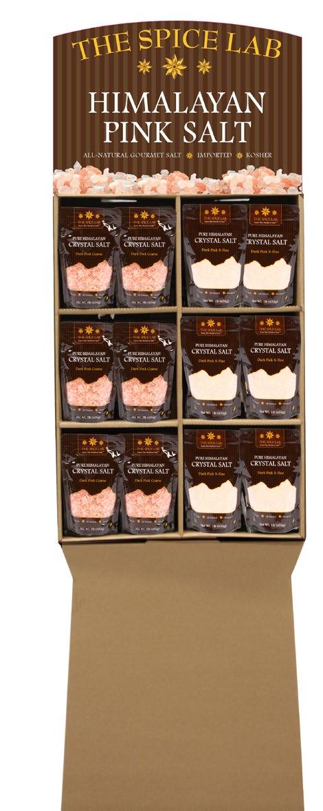 Introducing Himalayan Pink Salt in a Free-Standing Shipper Display Himalayan Pink Salt is hand-mined deep inside the Himalayan Mountains from salt beds formed over 250 million years ago.