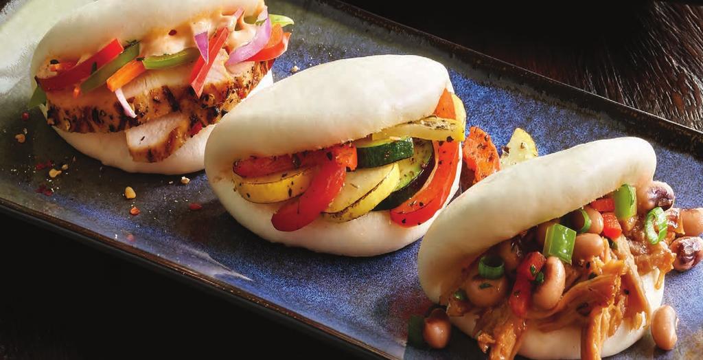 Plain Folded Buns (Butterfly Buns) / #00 Leading the ASIAN CATEGORY Mini Pork Potstickers / #29 Over the past five years, Asian menu items have increased by 8%*, proving that Asian growth continues