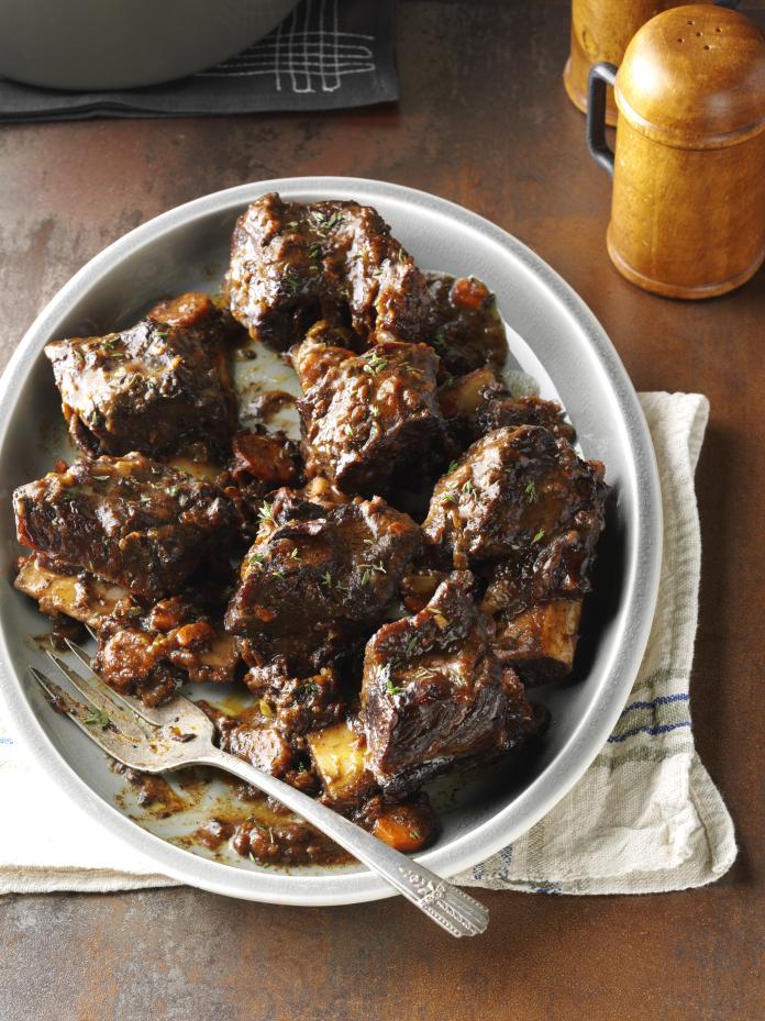Taste of Home Great Flavors Beef Concentrate Recipes Recipe # 195495 Beef Short Ribs in Red Burgundy Sauce As an Army general, my stepdad got this recipe from his aide, who said it was his mother's