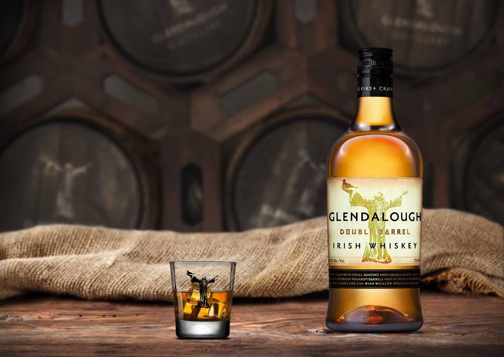 A new calibre of Irish Whiskey Single grain, double-barrel aged This whiskey, like Glendalough itself, was born out of a wild Irish streak.