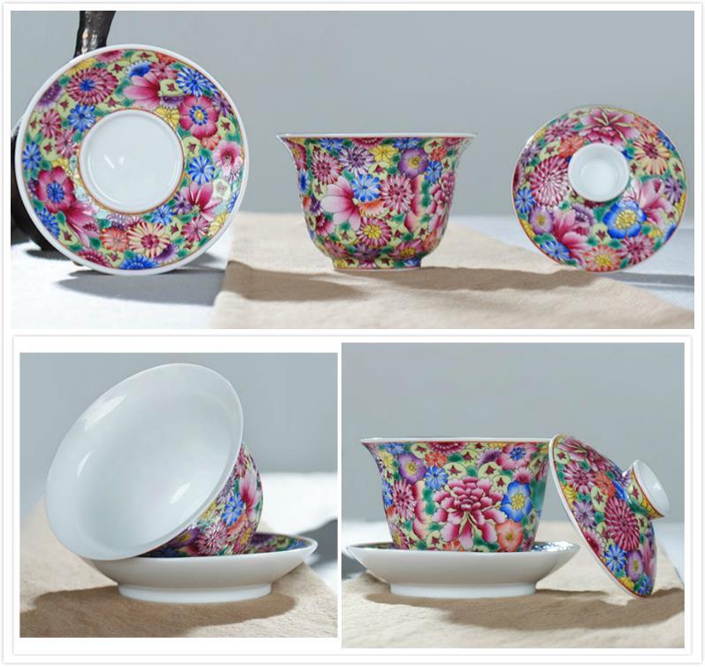 Chinese Gongfu Tea Set ---Enamel porcelain No:ZST1780