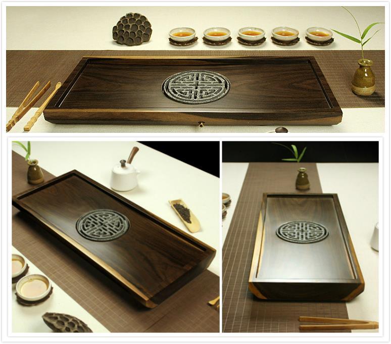 Chinese Gongfu Tea Set ---Ebony & Black stone tea tray