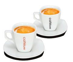 branded cappuccino cups, set of 2 cups.