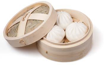 Vegetables and meats pork buns may be chopped and quickly stir-fried in a wide pan called a wok.