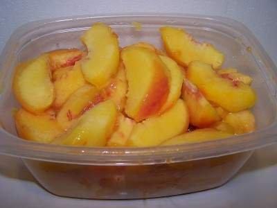 Step 6 - Cut up the fruit Cut out any brown spots and mushy areas. Cut the peaches, pears, plums, apricots, etc.